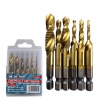 Сверла с метчиком HSS 6 предметов, М 3-М 10, шестигранный хвостовик, "MAXIMUM" MX 15609