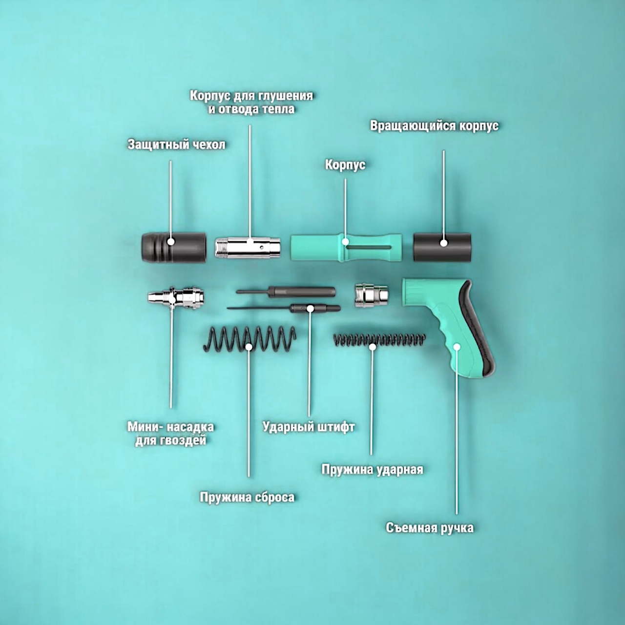пороховой монтажный пистолет, тиффани, кейс оптом